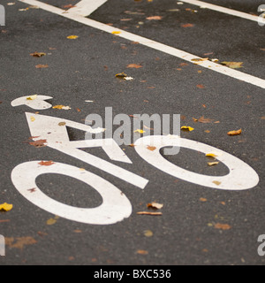 Pista ciclabile di logo in Central Park a Manhattan, New York City, U.S.A. Foto Stock