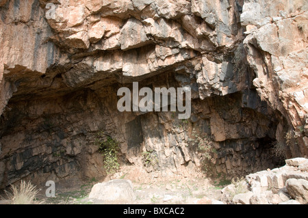 La Grotta del Dio Pan del III secolo A.C. Flusso Hermon riserva naturale e parco archeologico (Banias) Golan Israele Foto Stock