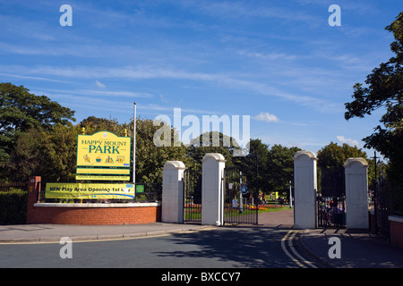 Ingresso al Monte felice giardini in Morecambe Foto Stock