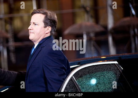 Primo ministro britannico David Cameron arriva al vertice UE il 16 dicembre 2010 Foto Stock