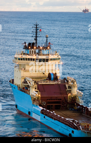 La Maersk Dispatcher nel settore britannico del Mare del Nord Foto Stock