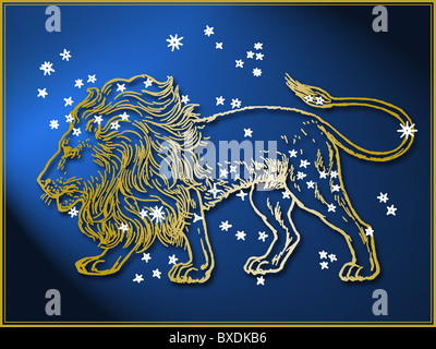 Leone segno zodiacale Foto Stock