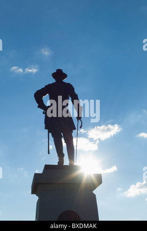Tramonto sulla statua di Gettysburg National Military Park Foto Stock
