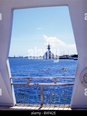 La USS Arizona Memorial, Pearl Harbor, Honolulu Oahu, Hawaii, Stati Uniti d'America Foto Stock