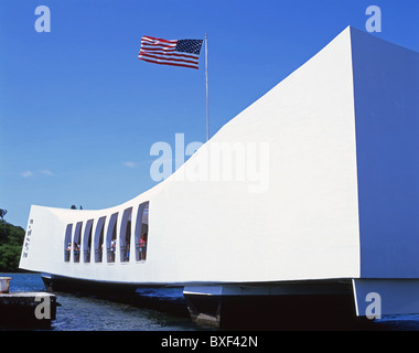 La USS Arizona Memorial, Pearl Harbor, Honolulu Oahu, Hawaii, Stati Uniti d'America Foto Stock