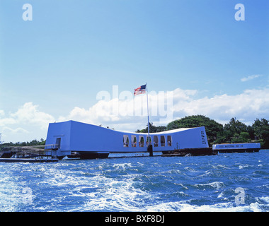 La USS Arizona Memorial, Pearl Harbor, Honolulu Oahu, Hawaii, Stati Uniti d'America Foto Stock