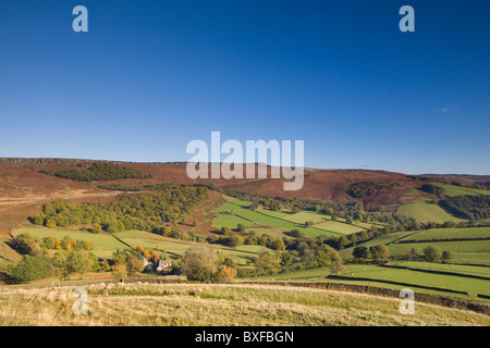 Vista guardando verso il bordo Stanage, Parco Nazionale di Peak District, Derbyshire, England, Regno Unito Foto Stock