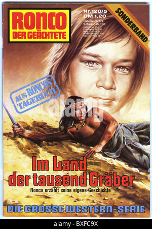 Libri, riviste / giornali, penny novel, Ronco, der Geaechtete (Ronco, il fuorilegge), n° 120/5: 'Im Land der tausend Graeber' (nel paese delle mille tombe), Germania, agosto 1974, titolo, Additional-Rights-clearences-not available Foto Stock