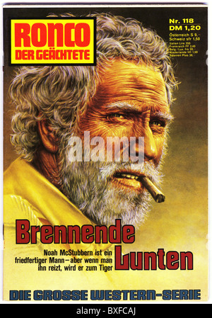 Libri, riviste / giornali, penny novel, Ronco, der Geaechtete (Ronco, il fuorilegge), n° 118: 'Brennende Lunten' (Burning fuses), Germania, luglio 1974, titolo, Additional-Rights-Clearences-Not Available Foto Stock