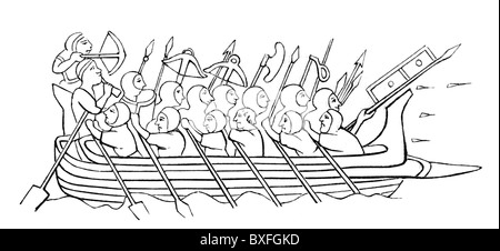 Inglese Cucina guerra circa 1216-80; xiii secolo; Bianco e Nero illustrazione dopo Matteo Parigi; Foto Stock