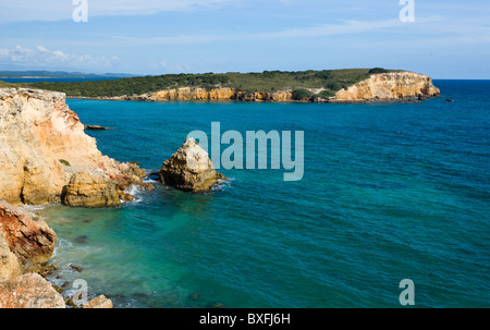 Costa sud-ovest di Puerto Rico in Cabo Rojo provincia da Los Morillos faro Foto Stock