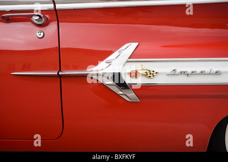 Red Chevrolet Impala convertible automobile, Anna Maria Island, Florida Sunshine State, Stati Uniti d'America Foto Stock