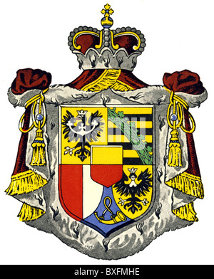 Eraldica, stemma, stemma nazionale, Liechtenstein, circa 1953, diritti aggiuntivi-clearences-non disponibile Foto Stock