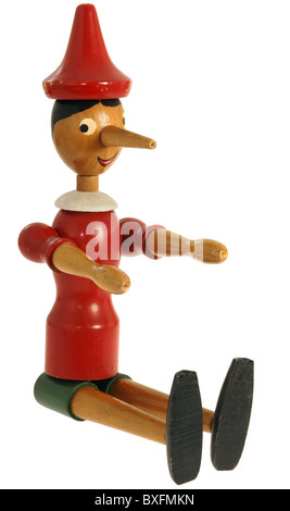 Fiaba, figura leggendaria, Pinocchio, pupazzo in legno, Italia, circa 1970, diritti aggiuntivi-clearences-non disponibili Foto Stock