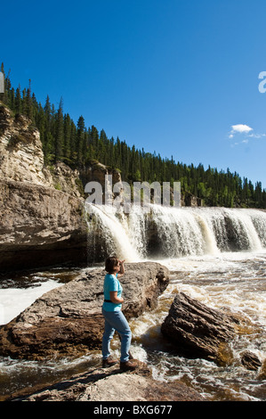 Sambaa Deh Falls, Sambaa Deh cade parco territoriale, Northwest Territories, Canada. (MR). Foto Stock