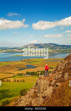 Loch Leven, Vescovo Hill e le colline di Lomond da Benarty Hill Foto Stock