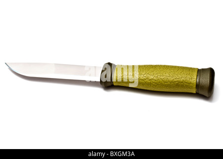 Coltello da caccia isolati su sfondo bianco Foto Stock