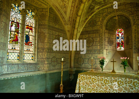 Interno del St George Chiesa, Hampnet, Gloucestershire, Cotswolds, REGNO UNITO Foto Stock