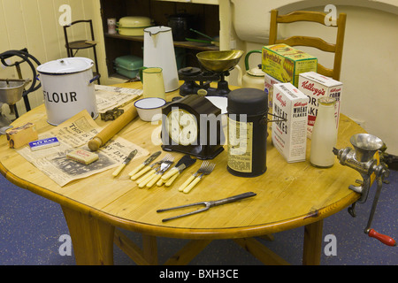 Tempo di guerra il cibo cucina display, Inghilterra Foto Stock