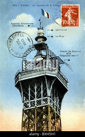 turismo, souvenir, souvenir, Torre Eiffel, cartolina fotografica, Parigi, Francia, aprile 1913, diritti aggiuntivi-clearences-non disponibile Foto Stock