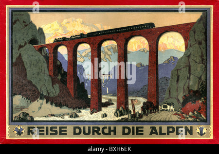 Giochi, gioco di società, 'Reise durch die Alpen' (viaggiando attraverso le Alpi), Svizzera, circa 1909, diritti aggiuntivi-clearences-non disponibile Foto Stock