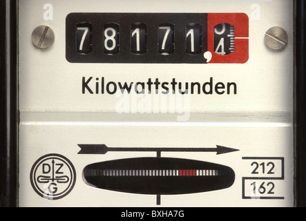 Energia, elettricità, contatore elettrico, Germania, circa 1965, diritti aggiuntivi-clearences-non disponibile Foto Stock
