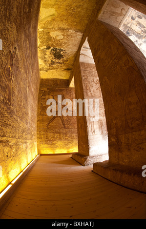 Egitto, geroglifici egiziani al Tempio di Abu Simbel Monumenti nubiani abu, Egitto.. Foto Stock