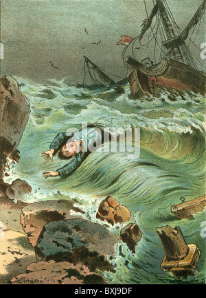 Disastri, catastrofie del traffico, naufragio, Germania, circa 1895, diritti aggiuntivi-clearences-non disponibile Foto Stock
