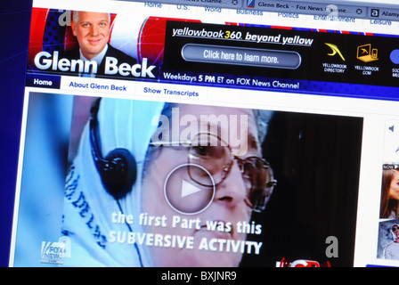 Live streaming video su American commentatore conservatore Glenn Beck's website Foto Stock