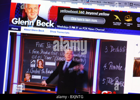 Live streaming video su American commentatore conservatore Glenn Beck's website Foto Stock