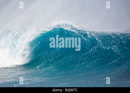 Gigantesca onda con un bel tubo. Foto Stock