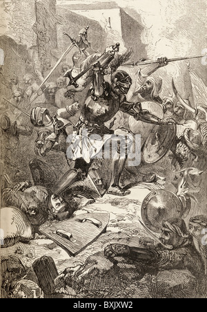 La repulse dei turchi all'assedio di Vienna, in Austria, nel 1529. Foto Stock