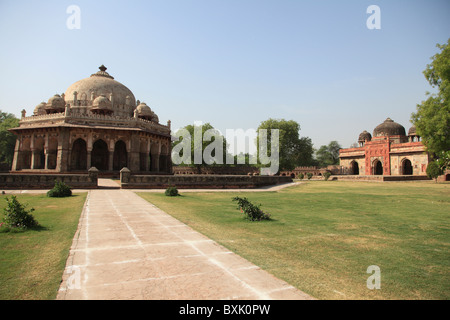 Isa Khan Niyazi tomba e moschea, parte della tomba di Humayun complessa, Delhi, India Foto Stock