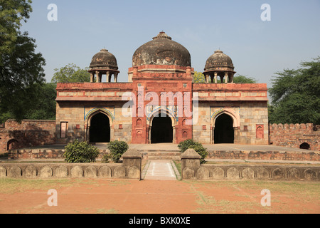 La moschea di Isa Khan Niyazi, parte della tomba di Humayun complessa, Delhi, India Foto Stock