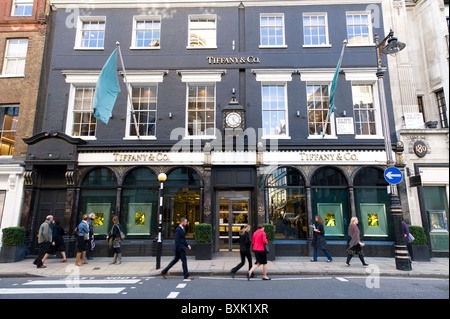 Tiffany in Old Bond Street, Mayfair, London, Regno Unito Foto Stock