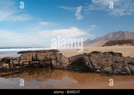 Fuerteventura: Spiaggia Cofete lungo la costa sud occidentale dell'isola Foto Stock