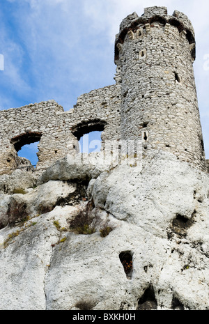 Il castello di Ogrodzieniec, Slesia Voiodeship, Polonia Foto Stock