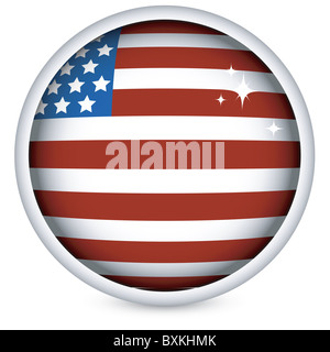 Bandiera americana button Foto Stock