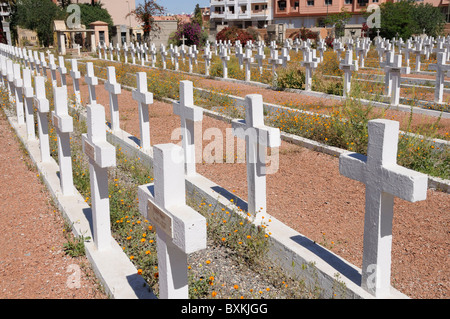 Tombe nel cimitero europeo di Marrakech Foto Stock
