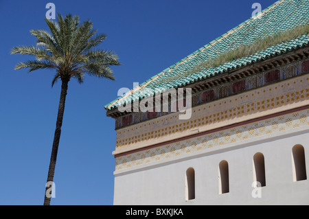 Vendita verde tetto di tegole di Bel Abbes Sidi Zaouia in Marrakech Foto Stock