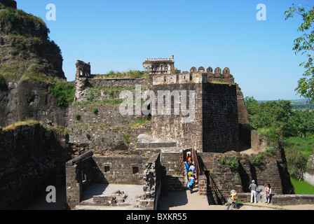 Forte di Daulatabad o Devgiri, Aurangabad, Maharashtra, India. - Fortezza trecentesca . Foto Stock