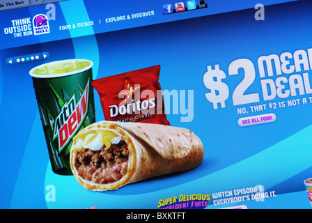 $2 per pasto sulla trattativa Taco Bell Sito web Foto Stock