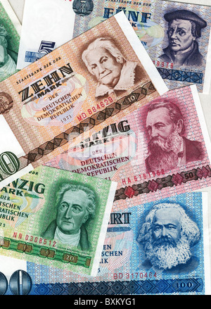 Denaro / finanza, banconote, Germania orientale, banconote diverse, 1971 / 1975, diritti aggiuntivi-clearences-non disponibile Foto Stock