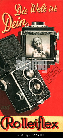 Pubblicità, fotografia, fotocamere, Rolleiflex, Rollei, fotocamera, Germania, circa 1939, diritti aggiuntivi-clearences-non disponibile Foto Stock