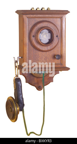 Tecnica, telefoni, telefono a muro 'OB', prodotto da Mix and Genest, Berlino, Germania, 1889, diritti aggiuntivi-clearences-non disponibile Foto Stock
