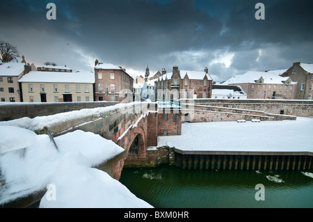 Inverno Berwick upon Tweed la più settentrionale città in Inghilterra Foto Stock