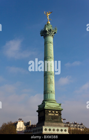 La colonna di Luglio (Colonne de Juillet), Place de la Bastille, Parigi, Francia Foto Stock