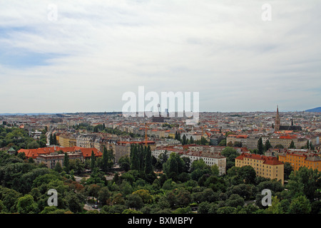 Vista su Vienna, Austria, dal Prater Ruota girevole Foto Stock