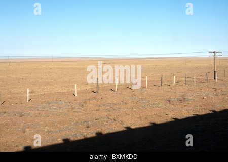 Vista da Trans-Mongolian Express, poco Gobi, Mongolia Foto Stock