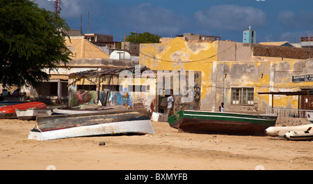 Sal Rei spiaggia cittadina, Boa Vista, Capo Verde Foto Stock